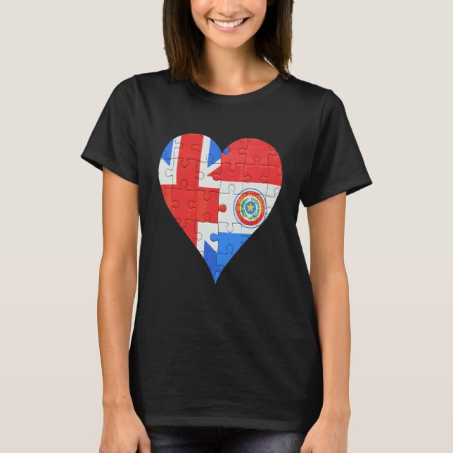 Camiseta Corazón de bandera de Paraguay (Anverso)