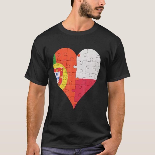 Camiseta Corazón de bandera de Polonia (Anverso)