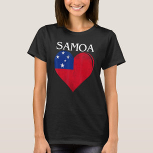 Camiseta Corazón de bandera de Samoa Vintage para samoanos