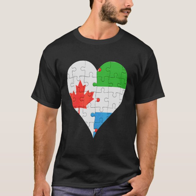 Camiseta Corazón de bandera de Sierra Leona canadiense (Anverso)