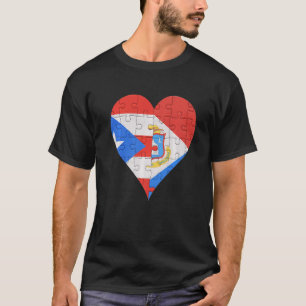 Camiseta Corazón de bandera de Sint Maartener puertorriqueñ