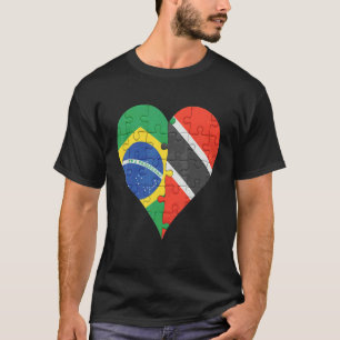 Camiseta Corazón De Bandera De Trinidad Y Tobago De Brasil