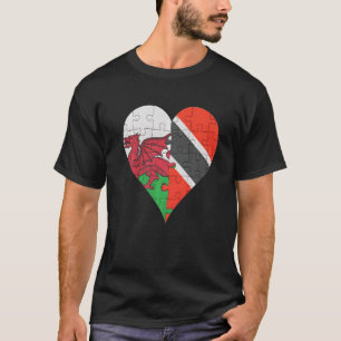 Camiseta Corazón De Bandera De Trinidad Y Tobago De Gales