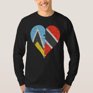 Camiseta Corazón De Bandera De Trinidad Y Tobago De Santa L