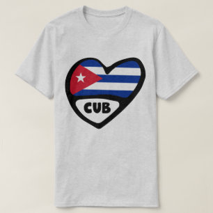 Camiseta Corazón de bandera del código del país de Cuba, CU