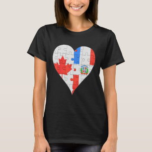 Camiseta Corazón de bandera dominicana canadiense 1