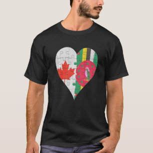 Camiseta Corazón de bandera dominicana canadiense 1