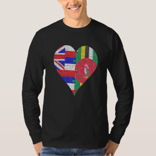 Camiseta Corazón de bandera dominicana hawaiana