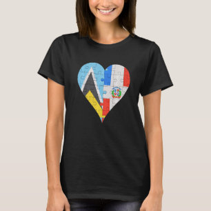 Camiseta Corazón de Bandera Dominicana Santa Lucía