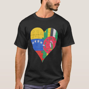 Camiseta Corazón de bandera dominicana venezolana