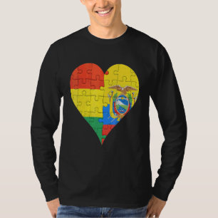 Camiseta Corazón de bandera ecuatoriana boliviana