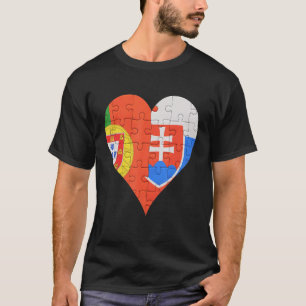 Camiseta Corazón de bandera eslovaca portuguesa