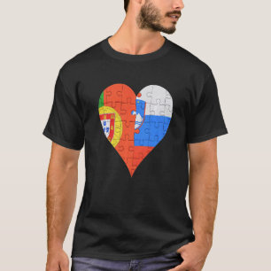 Camiseta Corazón de bandera eslovena portuguesa