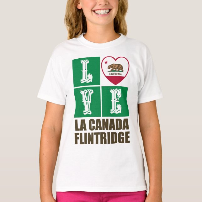 Camiseta Corazón de bandera estatal de California, Flintrid (Anverso)