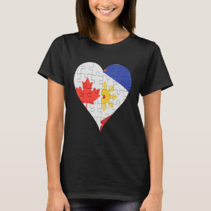 Camiseta Corazón de bandera filipina canadiense