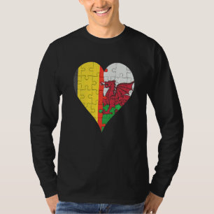Camiseta Corazón de bandera galesa belga
