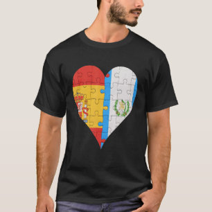 Camiseta Corazón de bandera guatemalteca española