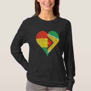 Camiseta Corazón de bandera guyanesa boliviana