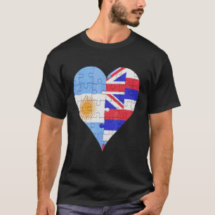 Camiseta Corazón de bandera hawaiana argentina