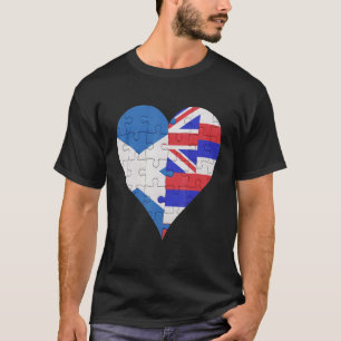 Camiseta Corazón de bandera hawaiana escocesa