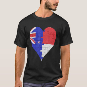 Camiseta Corazón de bandera indonesia de Nueva Zelanda