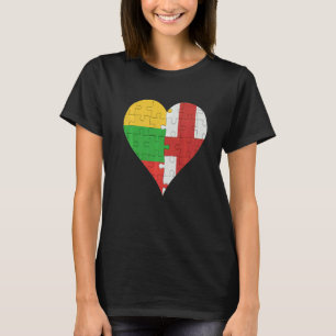 Camiseta Corazón de bandera inglesa lituana