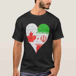 Camiseta Corazón de bandera iraní canadiense