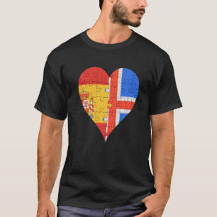 Camiseta Corazón de bandera islandesa de España