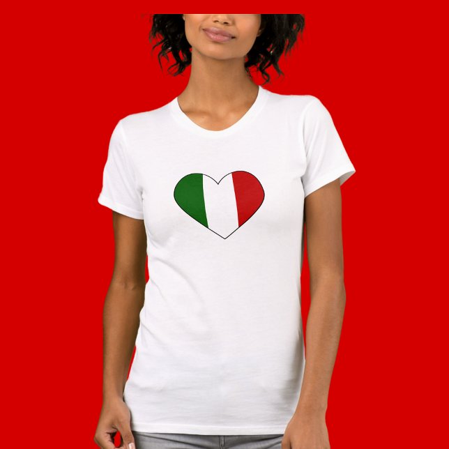Camiseta Corazón de bandera italiana Valentine (Subido por el creador)