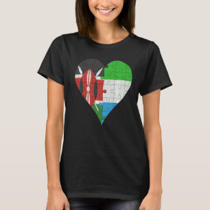 Camiseta Corazón de bandera keniana de Sierra Leona