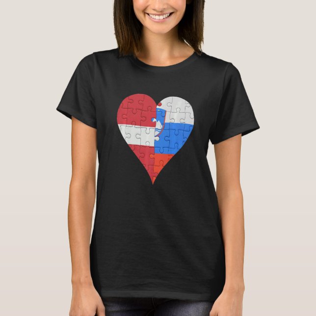 Camiseta Corazón de bandera letona eslovena (Anverso)