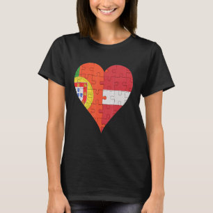 Camiseta Corazón de bandera letona portuguesa