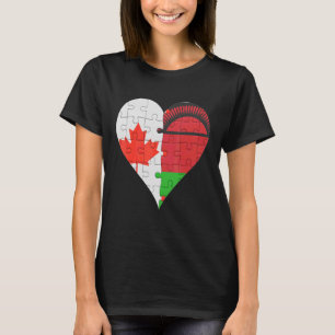 Camiseta Corazón de bandera malauí canadiense
