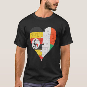 Camiseta Corazón de bandera malgache de Uganda
