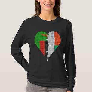 Camiseta Corazón de bandera malgache de Zambia