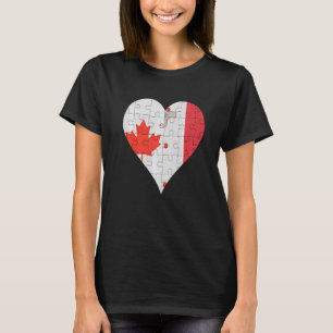 Camiseta Corazón de bandera maltesa canadiense