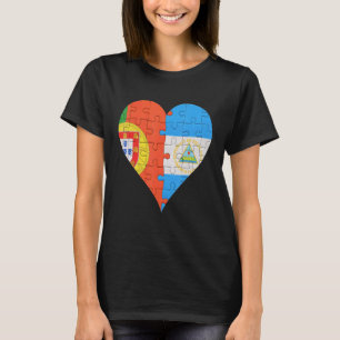 Camiseta Corazón de bandera nicaragüense de Portugal