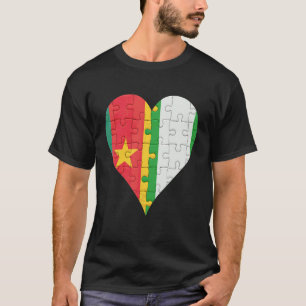 Camiseta Corazón de bandera nigeriana camerunés