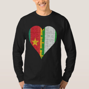 Camiseta Corazón de bandera nigeriana camerunés