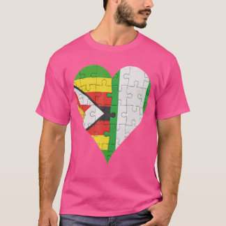 Camiseta Corazón de bandera nigeriana de Zimbabue