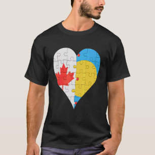 Camiseta Corazón de bandera palauana canadiense