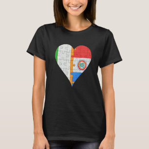 Camiseta Corazón de bandera paraguaya