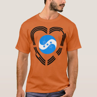 Camiseta Corazón de bandera patriota hondureña coreana