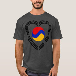 Camiseta Corazón de bandera patriota multinacional armenia 