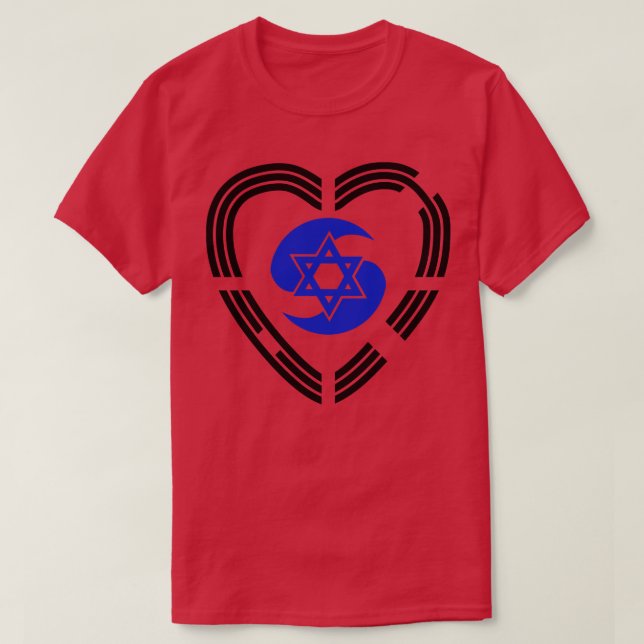 Camiseta Corazón de bandera patriota multinacional coreana  (Diseño del anverso)