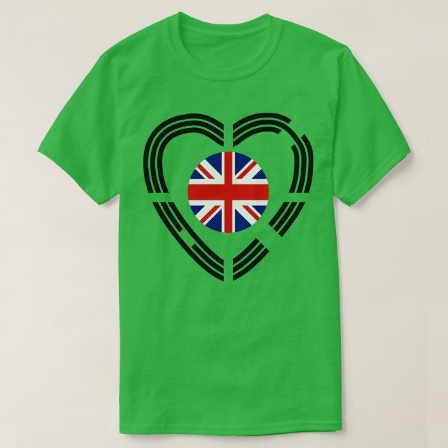 Camiseta Corazón de bandera patriota multinacional coreana  (Diseño del anverso)