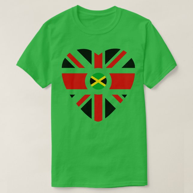 Camiseta Corazón de bandera patriota multinacional de Jamai (Diseño del anverso)
