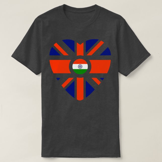Camiseta Corazón de bandera patriota multinacional de la In (Diseño del anverso)