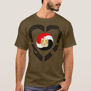 Camiseta Corazón de bandera patriota multinacional egipcia