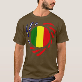 Camiseta Corazón de bandera patriota multinacional maliense